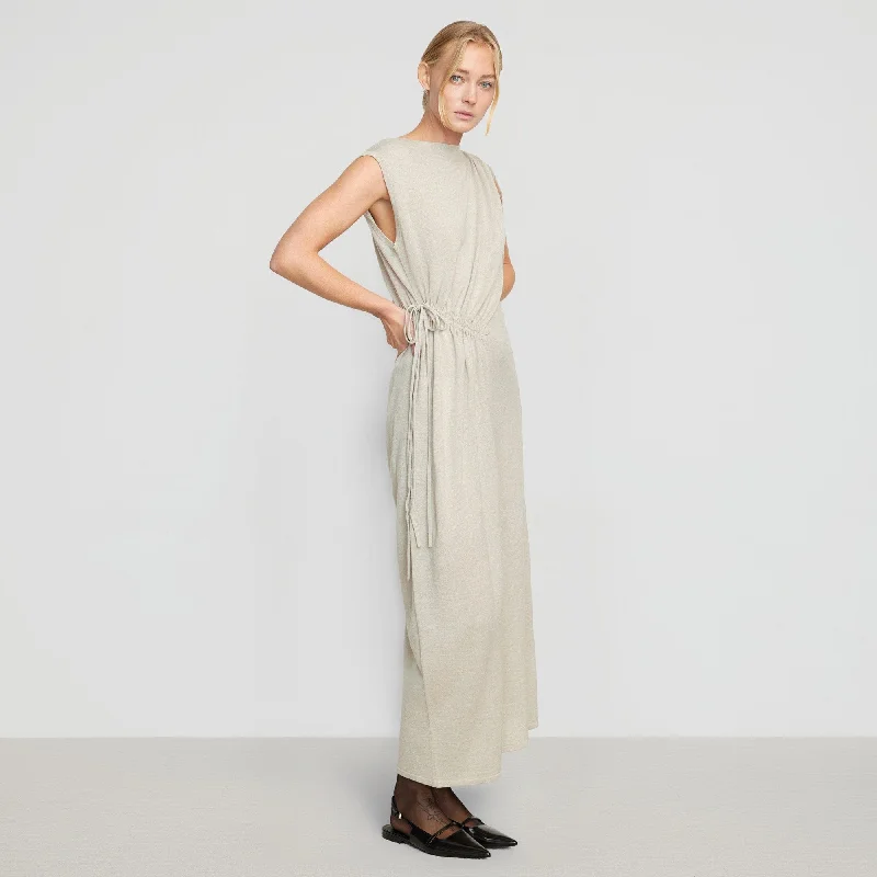 Torin Ruched Sweater Dress | Oatmeal Cozy Sweater Gown