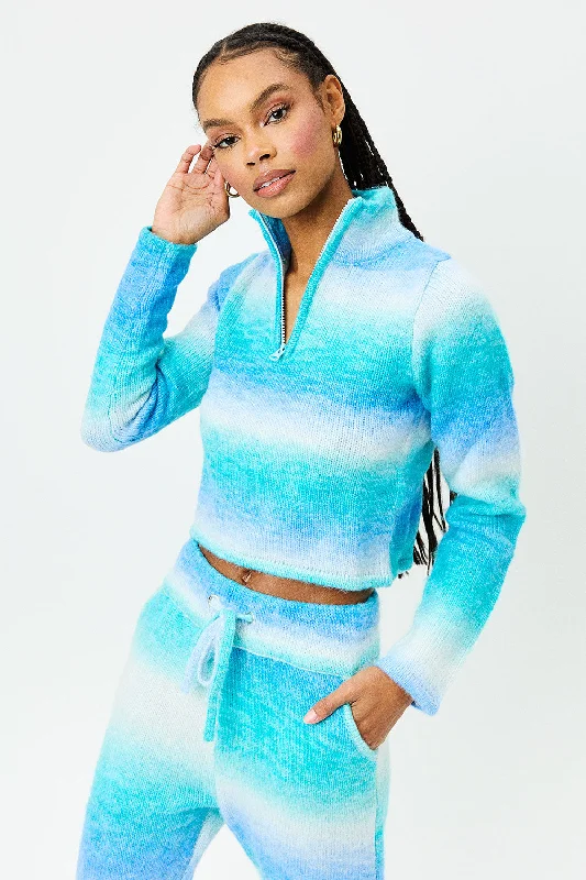 Bowie Cropped Knit Sweater | Blue Horizon Classic Sweater Dress