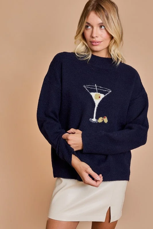 Martini Glass Sweater Wool Sweater Dress