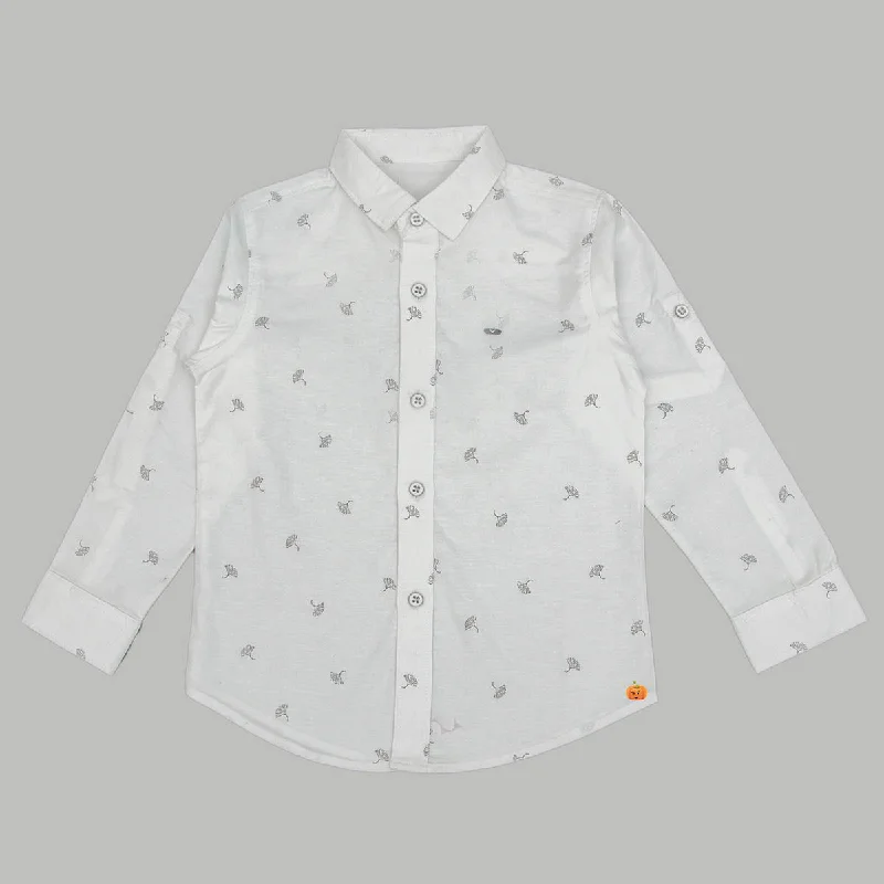 White & Sea Green Boys Shirt Mini Shirt Dress