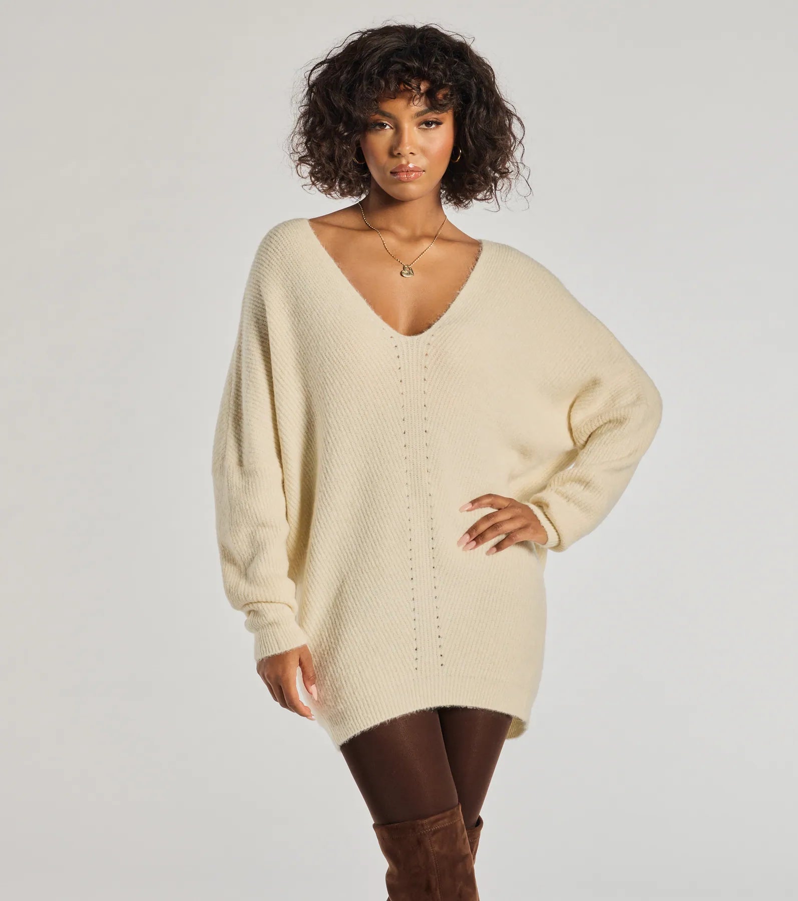 Effortless And Cozy Knit Long Sleeve Oversized Sweater Knit Winter Sweater