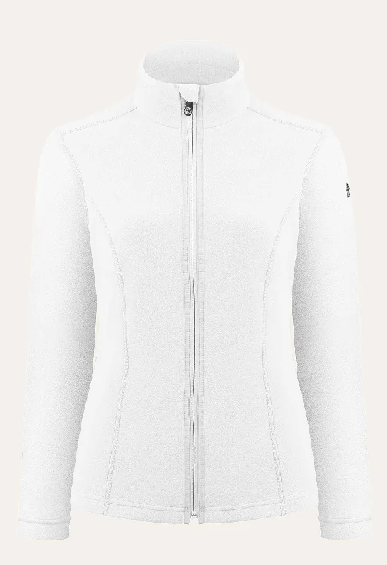 Poivre Blanc Micro Fleece Jacket in White High-neck Sweatshirt Hoodie