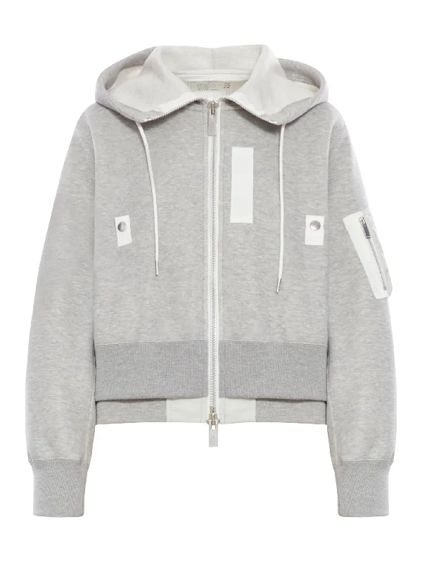 HOODIE WITH NYLON INSERTS Street Style Hoodies