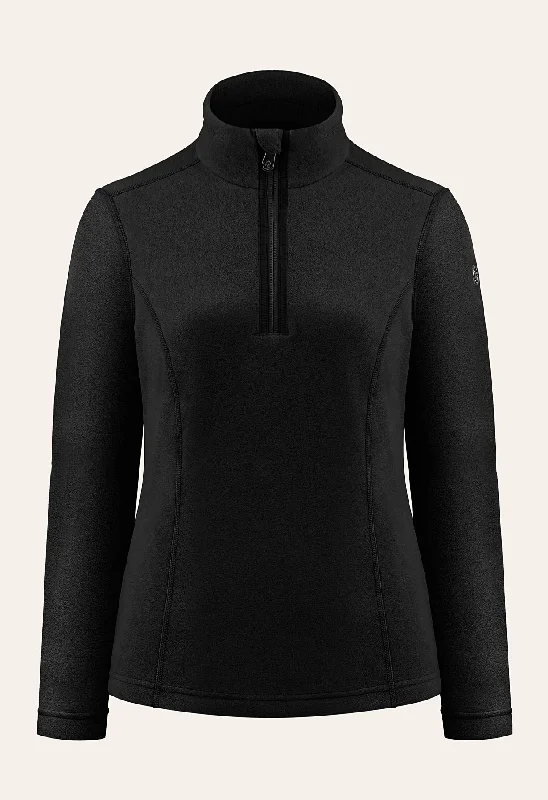 Poivre Blanc Micro Fleece Sweater in Black Hoodie Sweatshirt for Fall