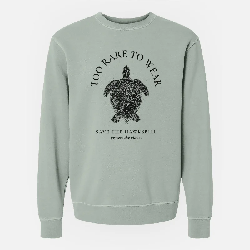 Too Rare to Wear - Save the Hawksbill - Unisex Pigment Dyed Crew Sweatshirt Cozy Sweatshirt Design