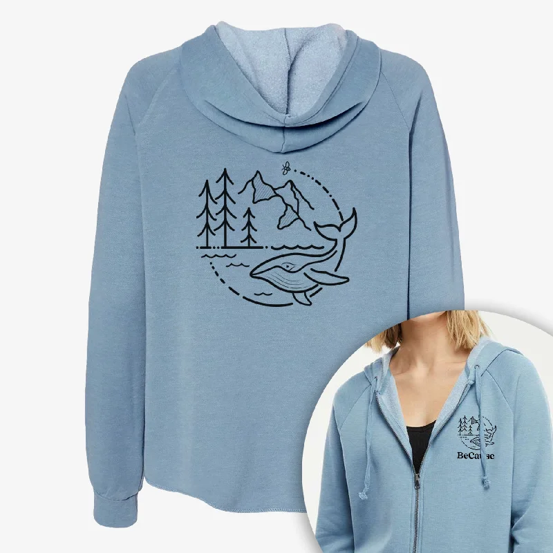 It's All Connected - Women's Cali Wave Zip-Up Sweatshirt Cotton Hoodie Sweatshirt