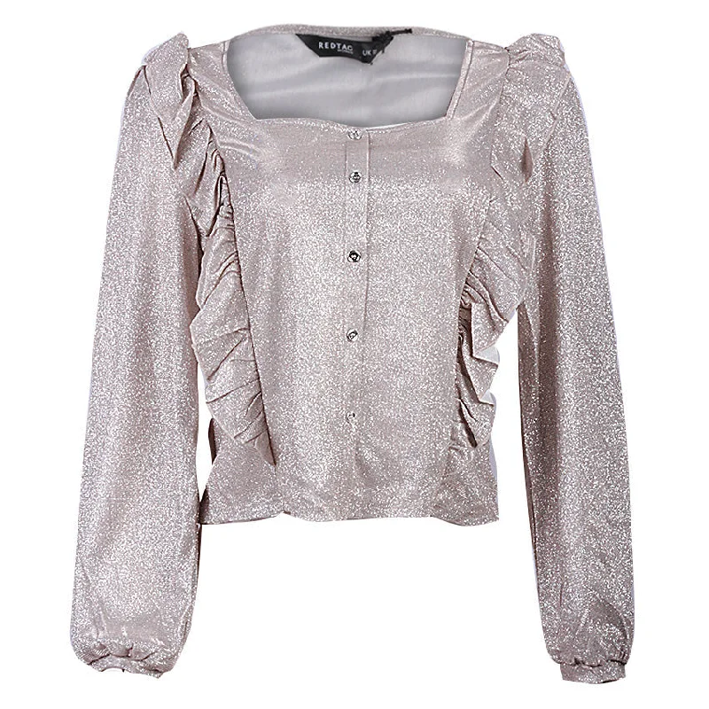 REDTAG Pale Pink Casual Blouse Fleece Zip-up Hoodie