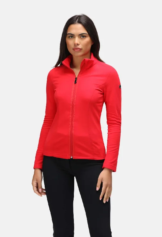 Poivre Blanc Micro Fleece Jacket in Scarlet Red Soft Cotton Hoodie