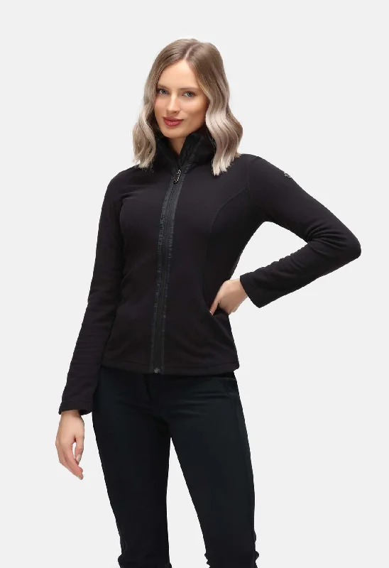 Poivre Blanc Micro Fleece Jacket in Black Sweatshirt Hoodie Collection