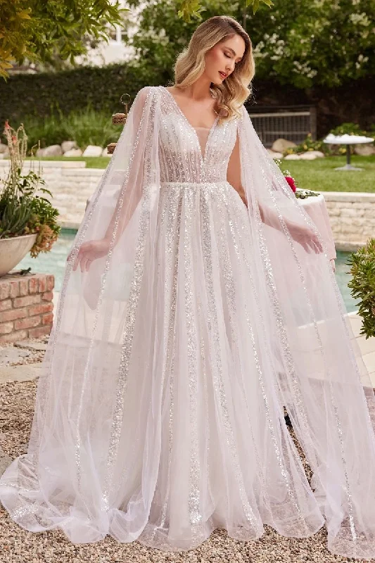 **Enchanted Elegance: Cinderella Divine's Shimmering Wedding Dress** Satin Lace Gown