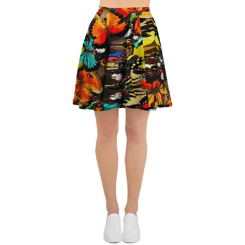 Abstract Colorful Butterfly Print Women's Skirt Pleated unclassified skirts