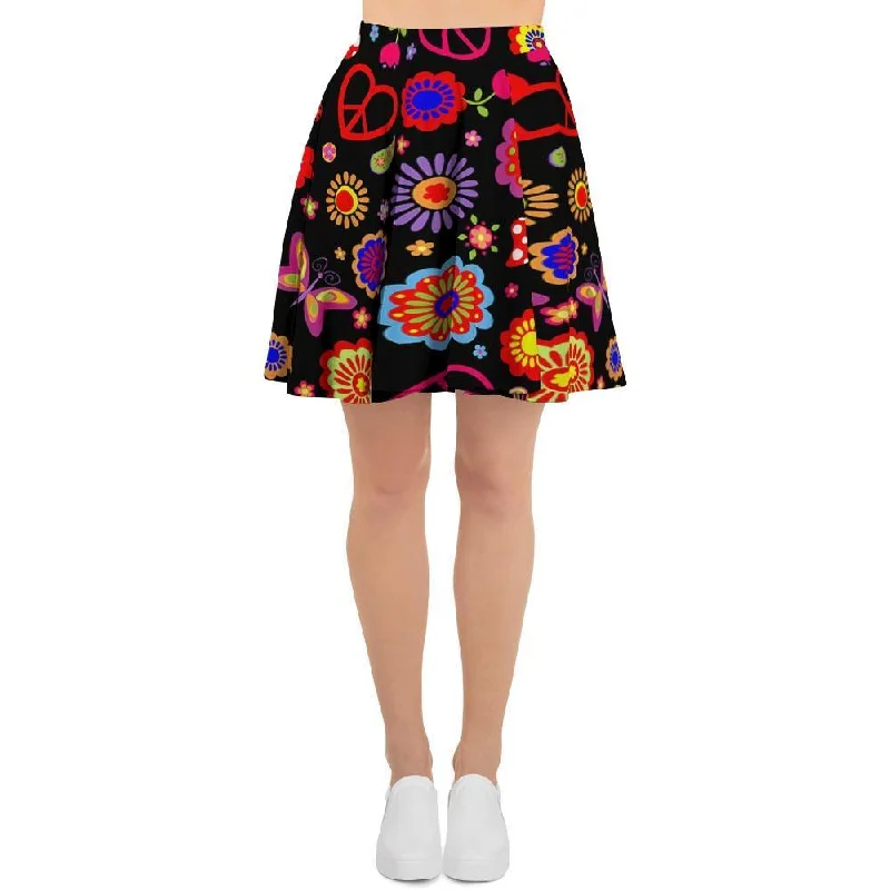 Abstract Flower Hippie Women's Skirt Fall unclassified skirts