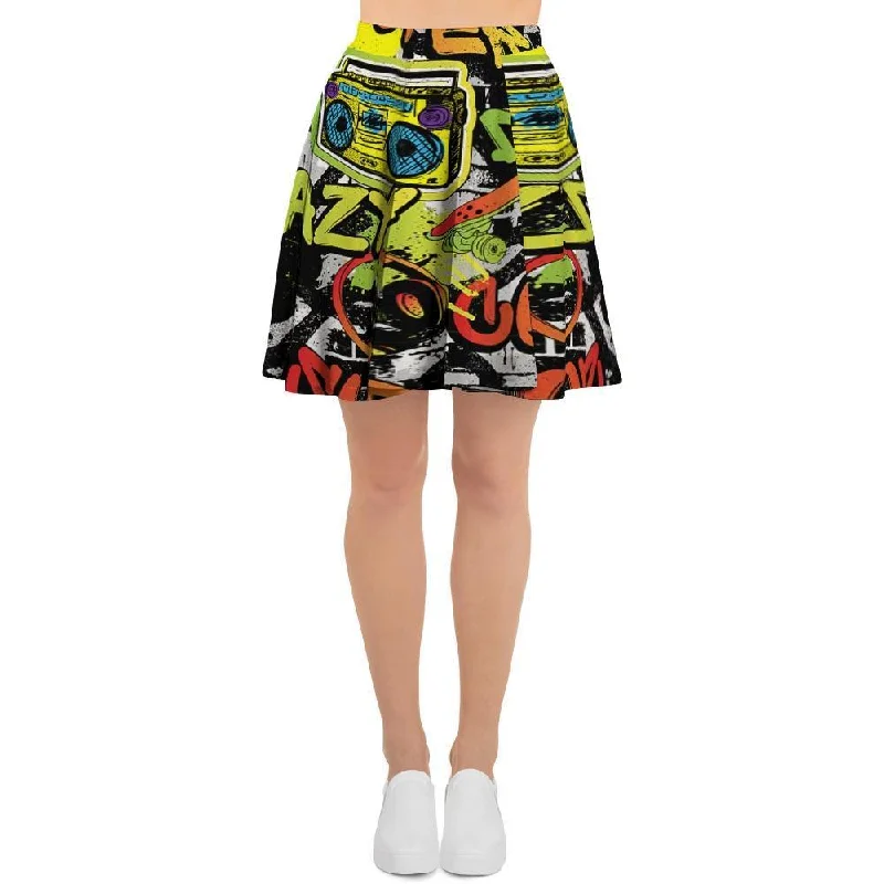 Abstract Graffiti Drips Print Women's Skirt Y2K unclassified skirts