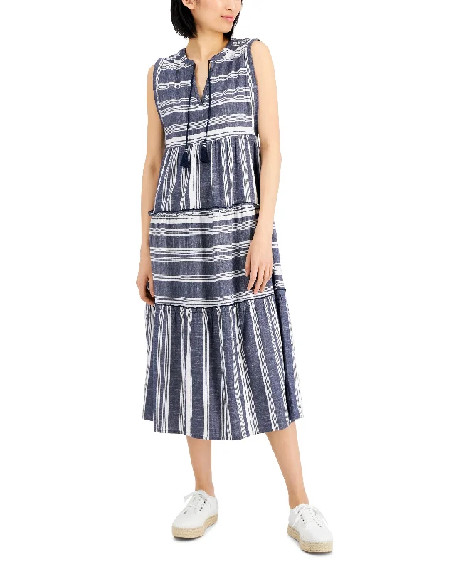 Charter Club Womens Cotton Sleeveless Midi Dress Best midi dresses for summer vacation