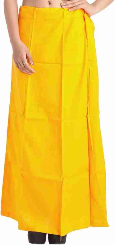 Delightful Yellow Color Cotton Petticoat With Thread Work For Women Leather unclassified skirts