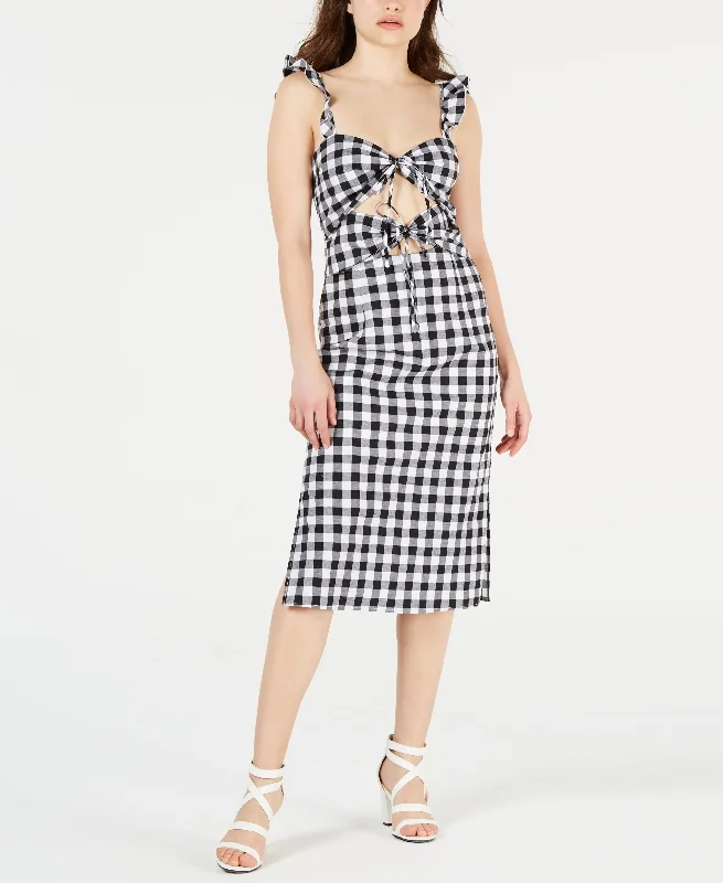 Leyden Cutout Gingham Midi Dress Graduation midi dresses