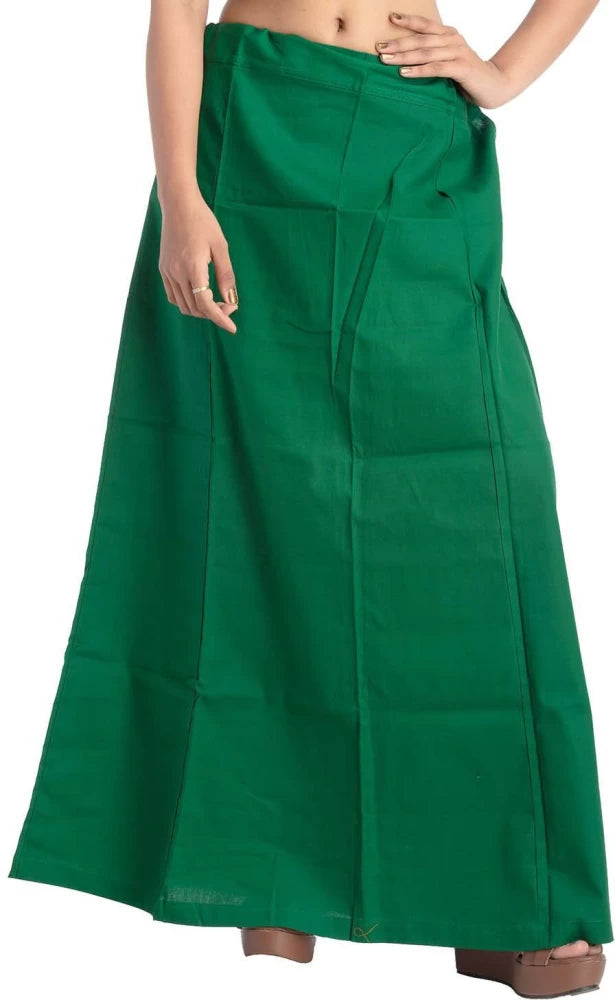 Alluring Green Colored Cotton Readymade Petticoat For Women Bright color unclassified skirts