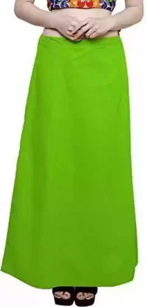 Gorgeous Parrot Green Colored Cotton Readymade Petticoat For Women Printed unclassified skirts