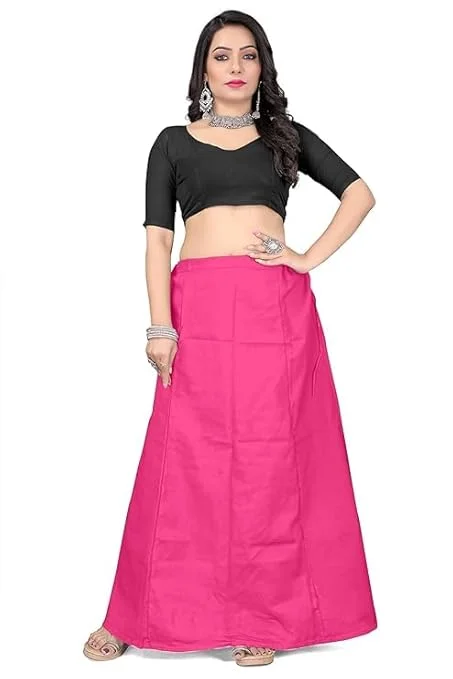 Beautiful Dark Pink Colored Cotton Readymade Petticoat For Women Button-front unclassified skirts