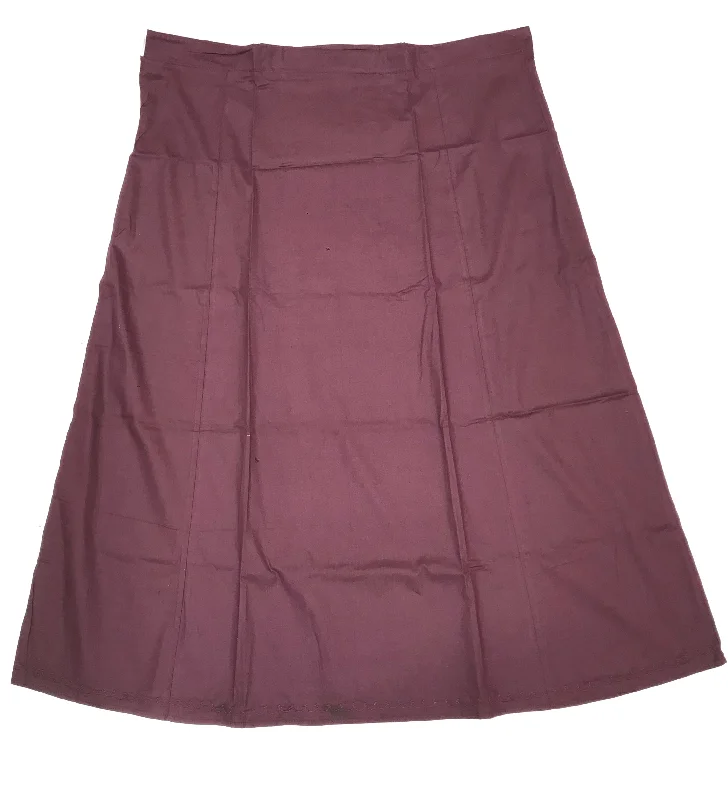 Dazzling Brown Colored Cotton Readymade Petticoat For Women Bold pattern unclassified skirts