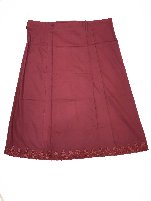 Attractive Dark Maroon Colored Cotton Readymade Petticoat For Women Velvet unclassified skirts