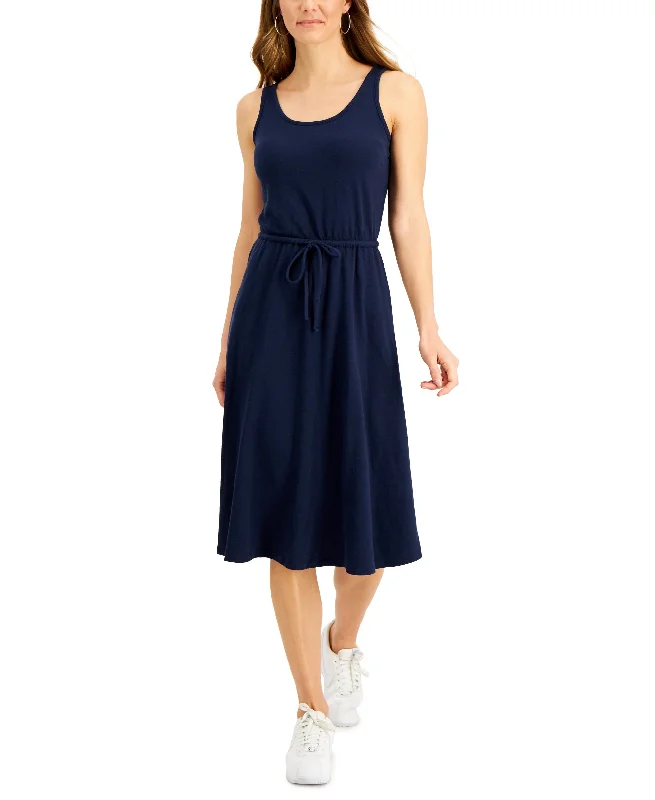 Style & Co Petite Cotton Drawstring Midi Dress Expensive midi dresses