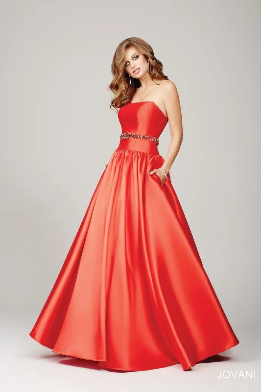 Jovani 34040 Strapless Long Prom Dress Designer maxi dresses