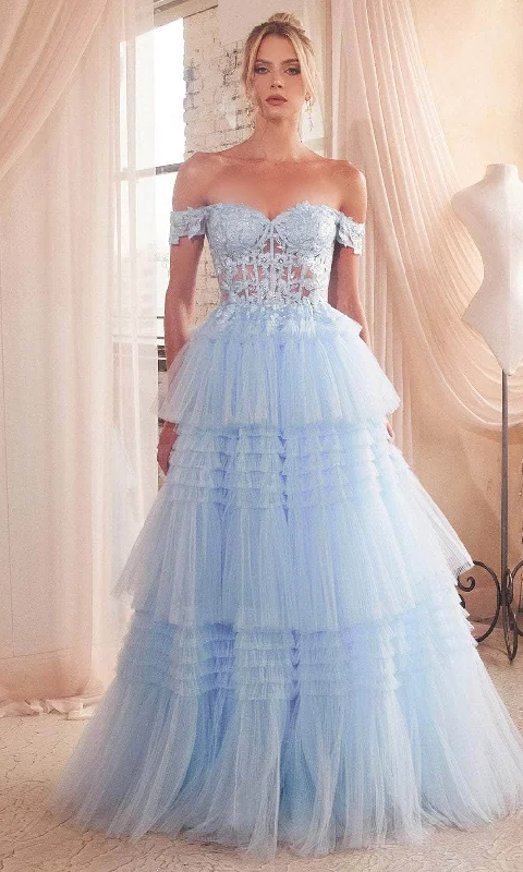 Ladivine 9315 - Off-Shoulder Embroidered Corset Ballgown Comfortable party dresses for all-night wear