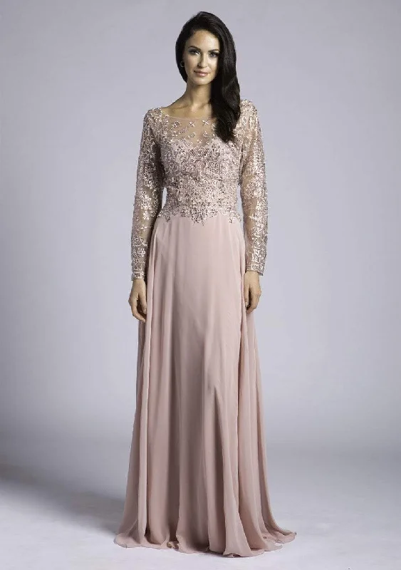 Lara Dresses - 33625 Sheer Long Sleeved Embellished Gown Birthday party dresses