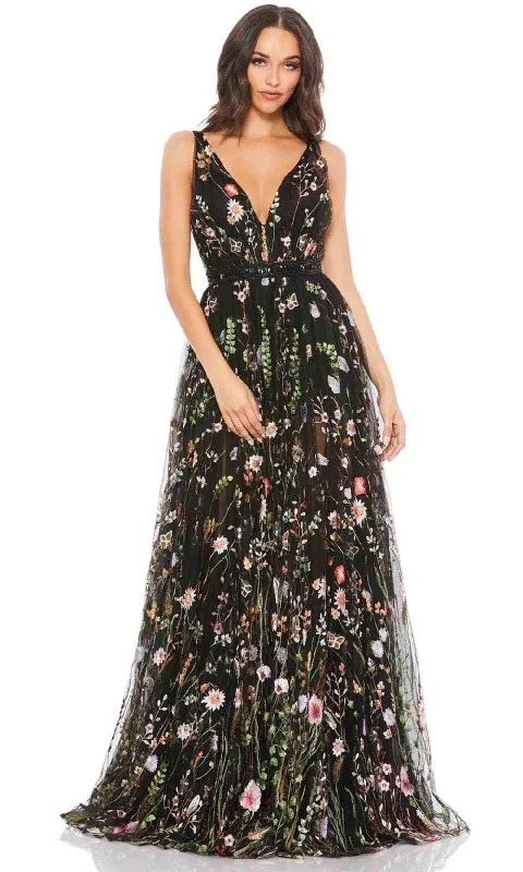 Mac Duggal 12282 - V-Neck Floral Embroidered Prom Gown Sexy party dresses