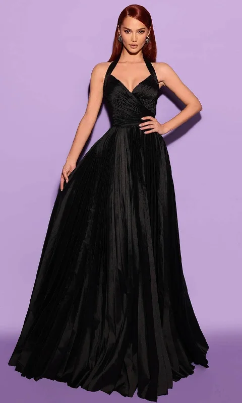 Tarik Ediz 53022 - Pleated Halter Evening Dress Classic party dresses