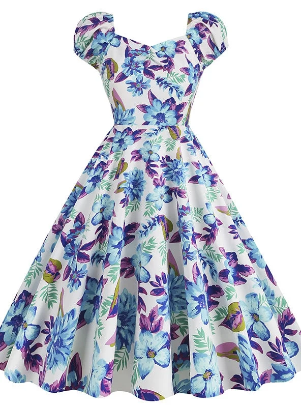 Printed Silm Waist Retro Hepburn Dress Forever 21 floral dresses