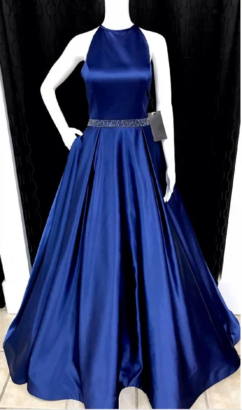 2024 Newly A-Line/Princess Satin Royal Blue Prom Dresses High-low unclassified dresses