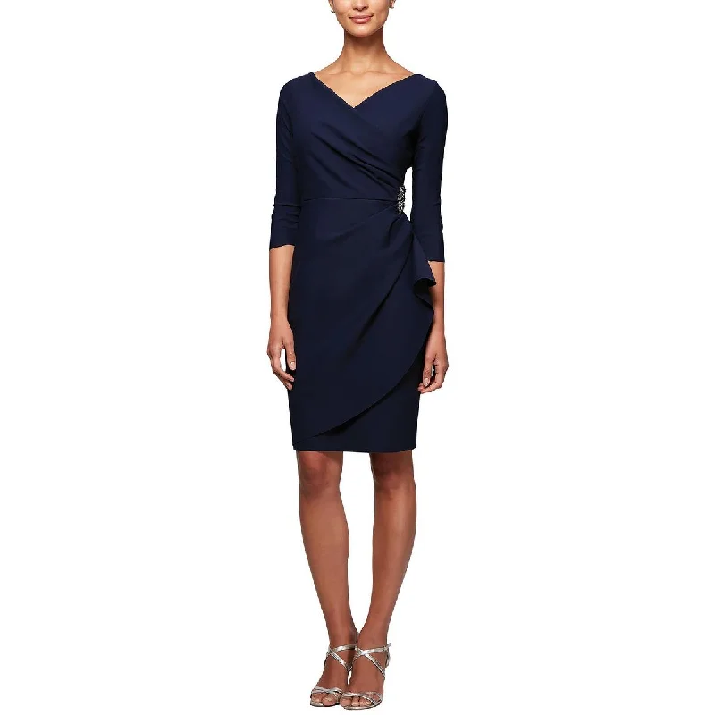 Alex Evenings Womens Embellished Knee Length Sheath Dress Minimalist unclassified dresses