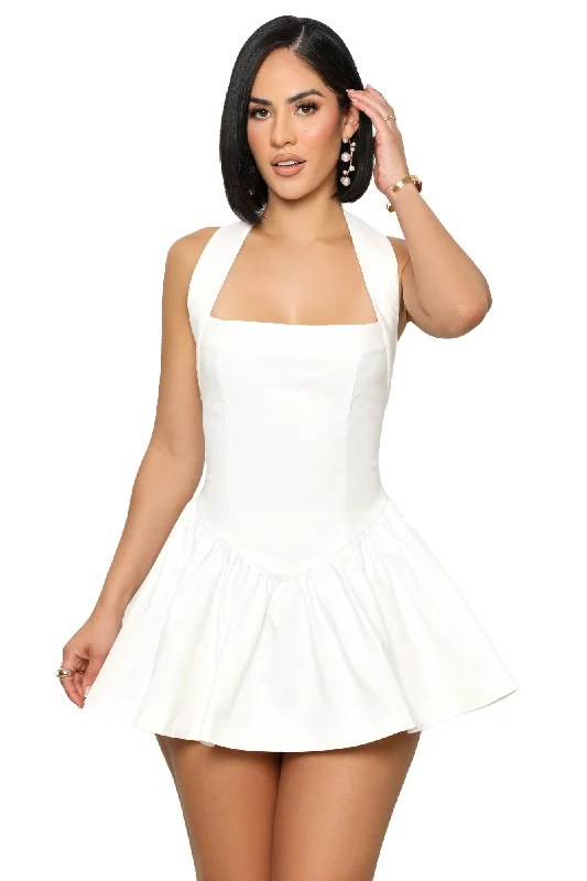 Baby Doll Skater Dress (White) Office unclassified dresses