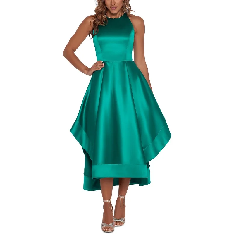 Betsy & Adam Womens Satin Hi-Low Halter Dress Everyday wear unclassified dresses