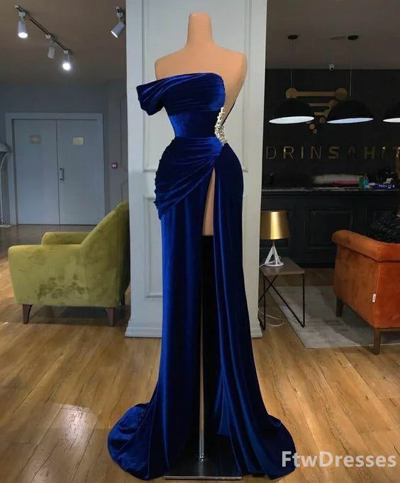 blue evening dresses 2024 mermaid elegant sleeveless cheap formal dresses Discounted unclassified dresses