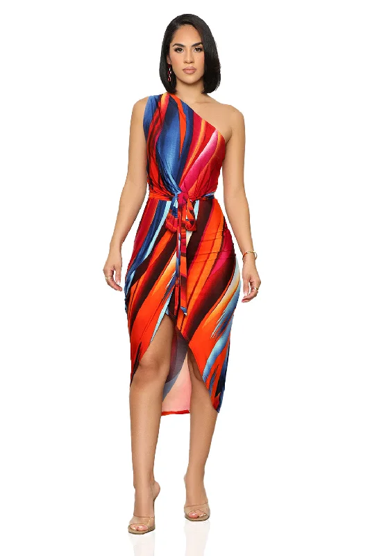 Burst Of Color One Shoulder Dress Everyday wear unclassified dresses