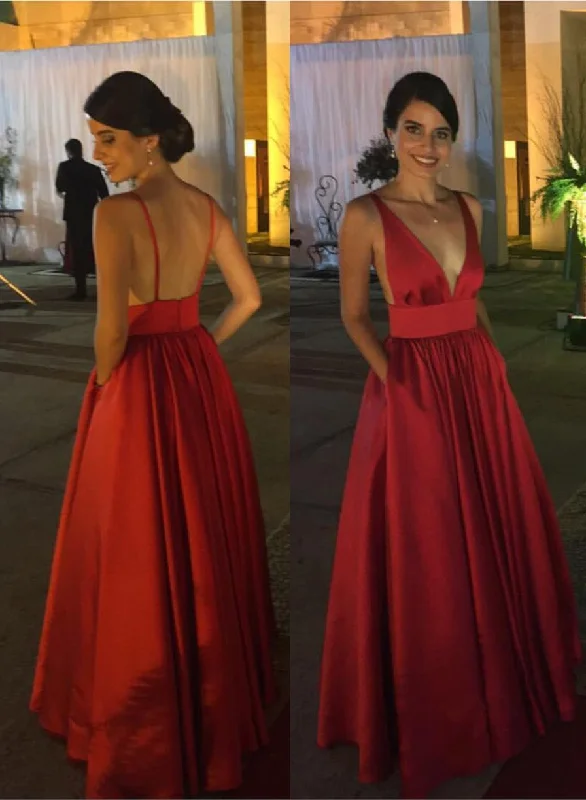 Charming A-Line/Princess Red Sweetheart Satin 2024 Prom Dresses Sequin unclassified dresses