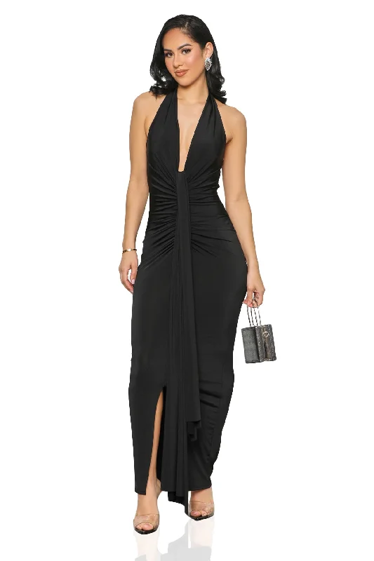 Cosmopolitan Deep Plunge Dress (Black)-FINAL SALE Popular unclassified dresses