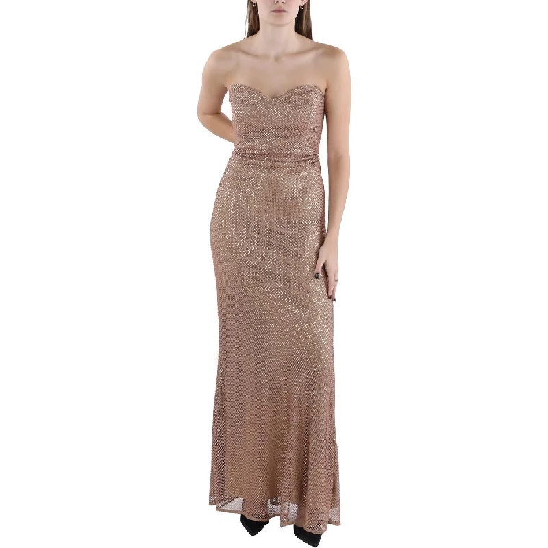 Donna Karan Womens Fishnet Embellished Evening Dress High-end unclassified dresses