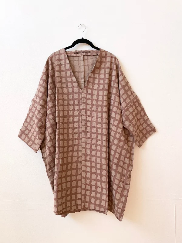 Dress / Tunic Brown Grid A-line unclassified dresses