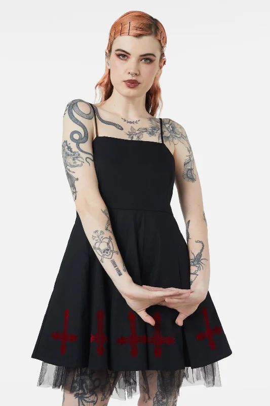 Hail Lilith Flocked Hem Bustier Dress Casual unclassified dresses