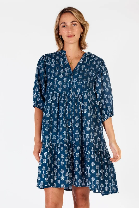 IBSA Calgary Dress Navy Cotton unclassified dresses