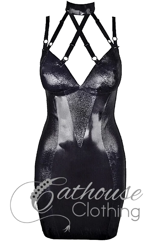 Latex lizardskin harness dress High-end unclassified dresses