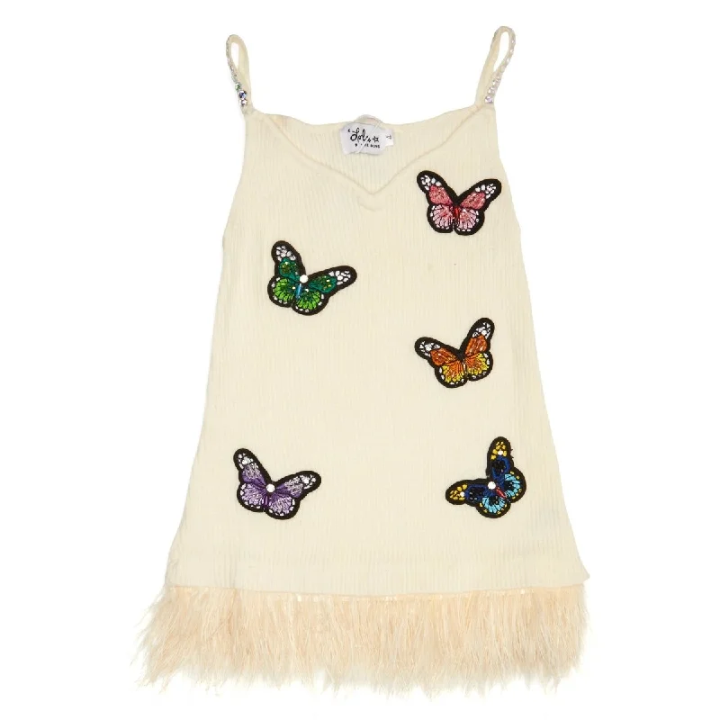 CRYSTAL BUTTERFLY FEATHER DRESS Halter unclassified dresses