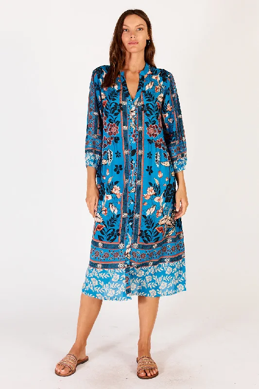 LulaSoul Palermo Button Dress Blue Beach unclassified dresses