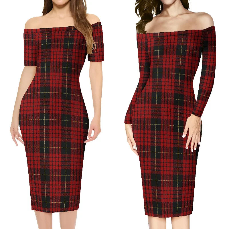 MacQueen (McQueen) Tartan Off Shoulder Lady Dress Engagement unclassified dresses