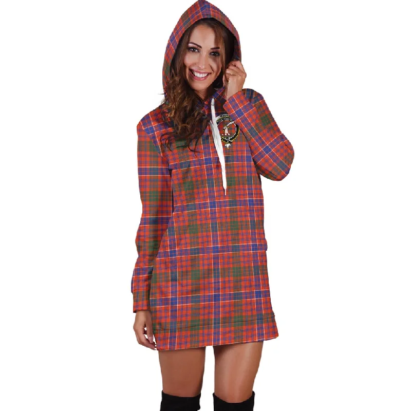 MacRae Ancient Tartan Hoodie Dress with Family Crest Street style unclassified dresses