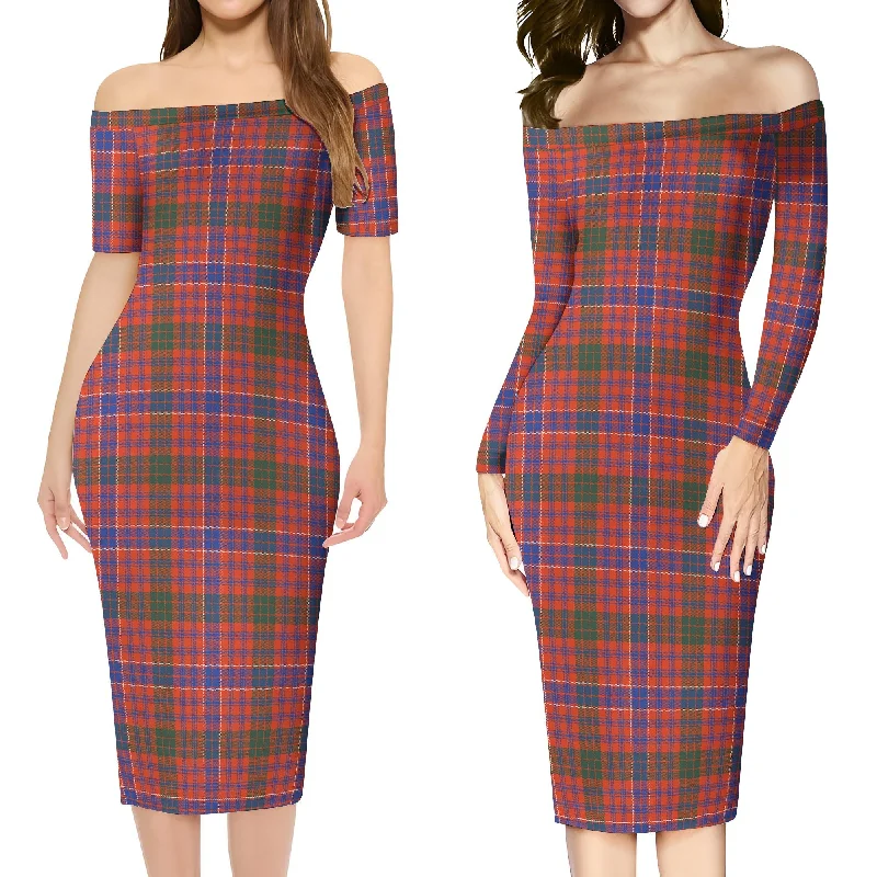 MacRae Ancient Tartan Off Shoulder Lady Dress Formal unclassified dresses